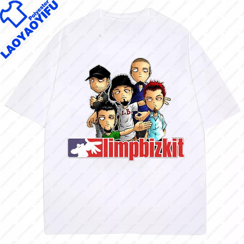 

Свободные футболки с принтом Limp Bizkit Унисекс Женские Рок Металл Фанаты Группы Подарки Короткий Рукав Летние Новый Стиль Одежда Y2k S