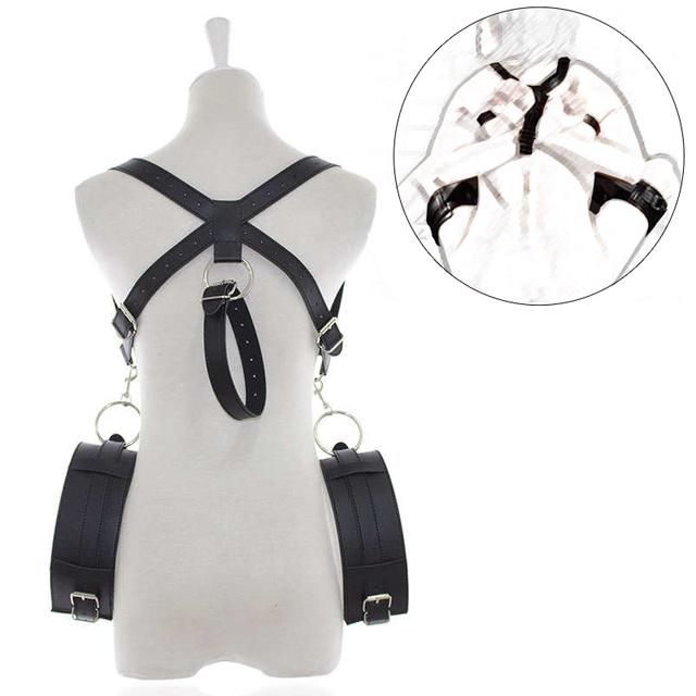BDSM Open Leg Belt Sex Slave Locking Wrist Cuff Arm Thigh Bondage Sling Spreader Sex Restraint SM Sex Toy for Women Restraints