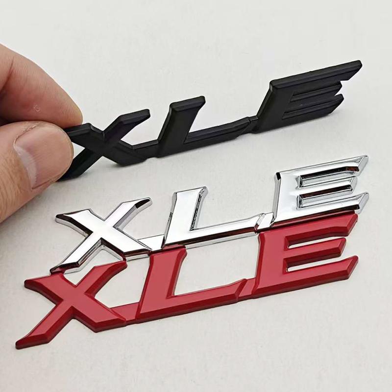 3D Metal Badge Car Letters Rear Trunk Logo XLE Sticker Emblem for Toyota Highlander Corolla Sienna Camry RAV4 XLE Accessories