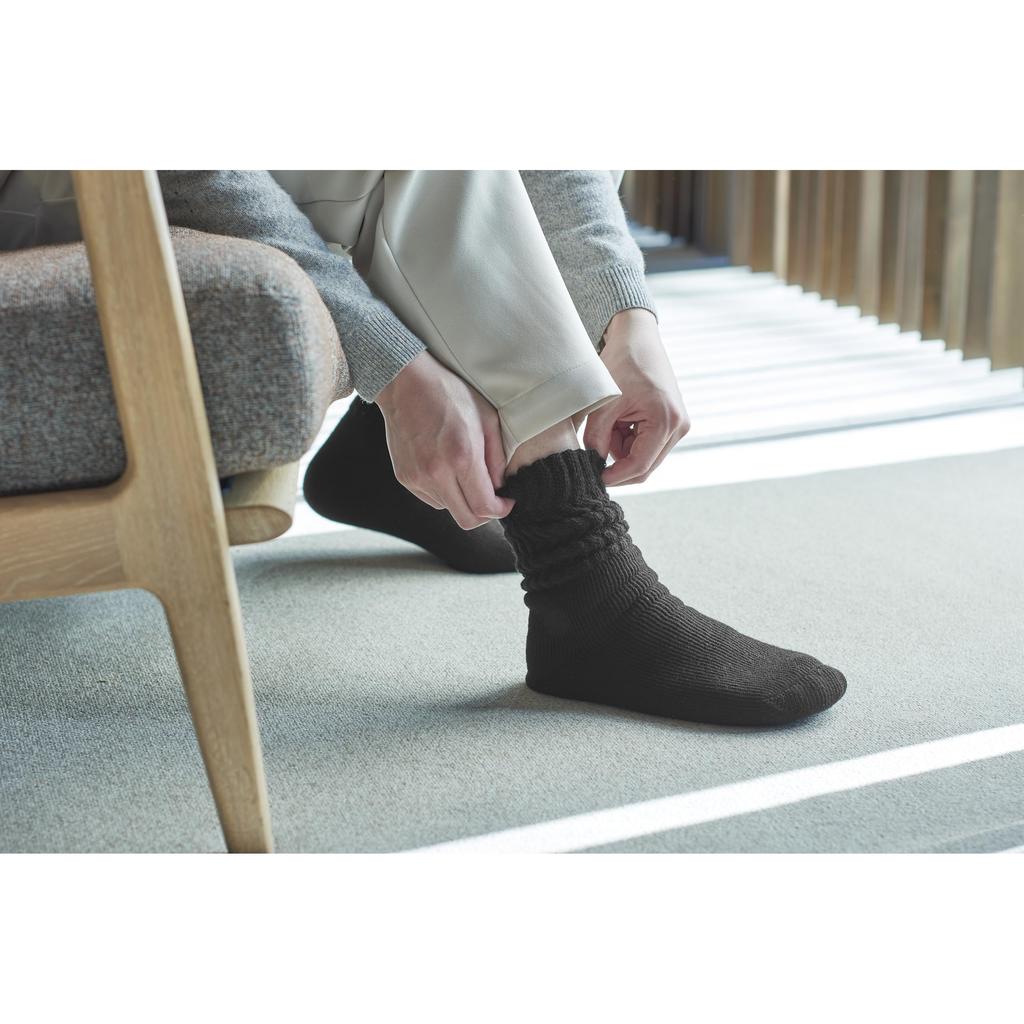 Thermos &ONDO Warm Fleece Lined Room Socks, Mid-Length, Size 25-27cm [All 3 Colors] Cold Protection, Winter Warm Socks