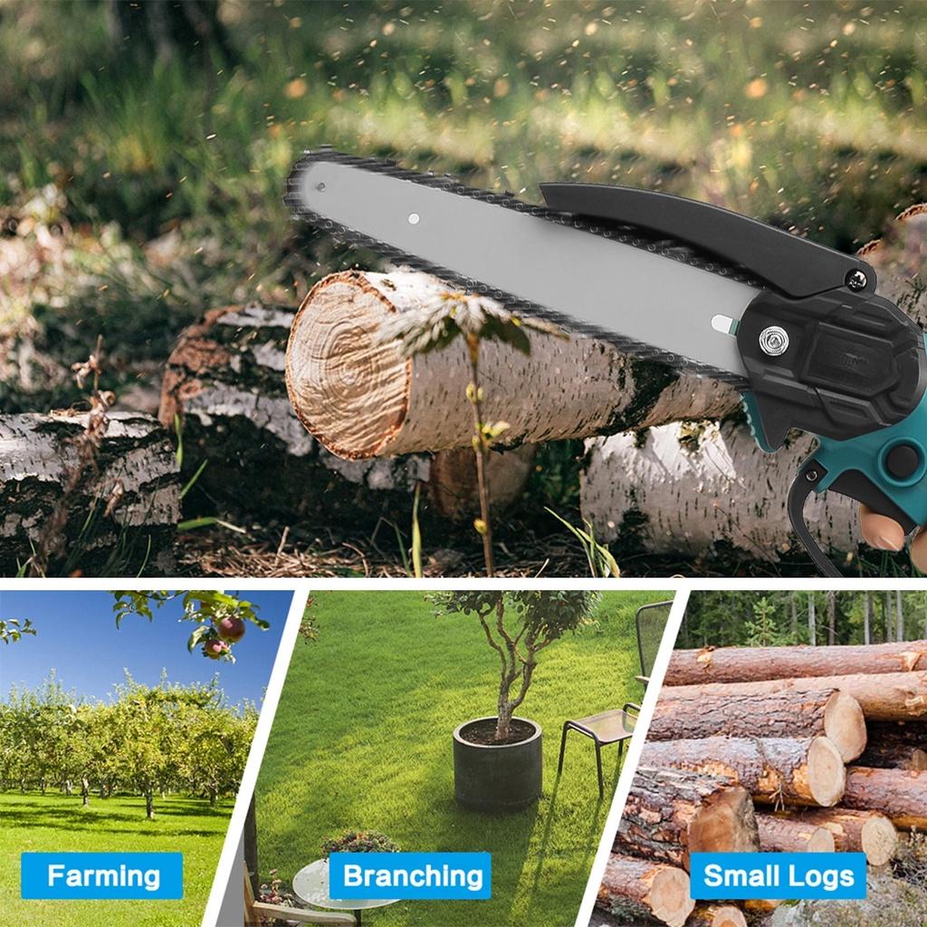 8Inch 88VF Brushless Electric Chain Saw Mini Chainsaw Rechargeable Wood Cutter Pruning Garden Power Tool For Battery