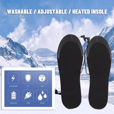 Unisex Heated Insoles USB Electric Washable Adjustable Cozy Warm Shoe Pads for Winter Skiing Camping