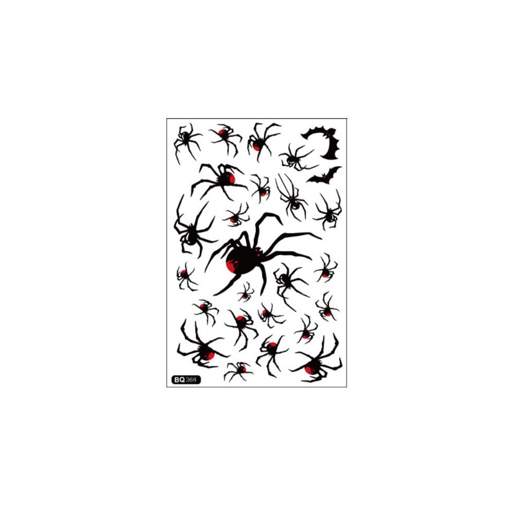 Static Halloween Stickers Black Scary Sticker Creative Spider Bat Decals  Smooth Surface