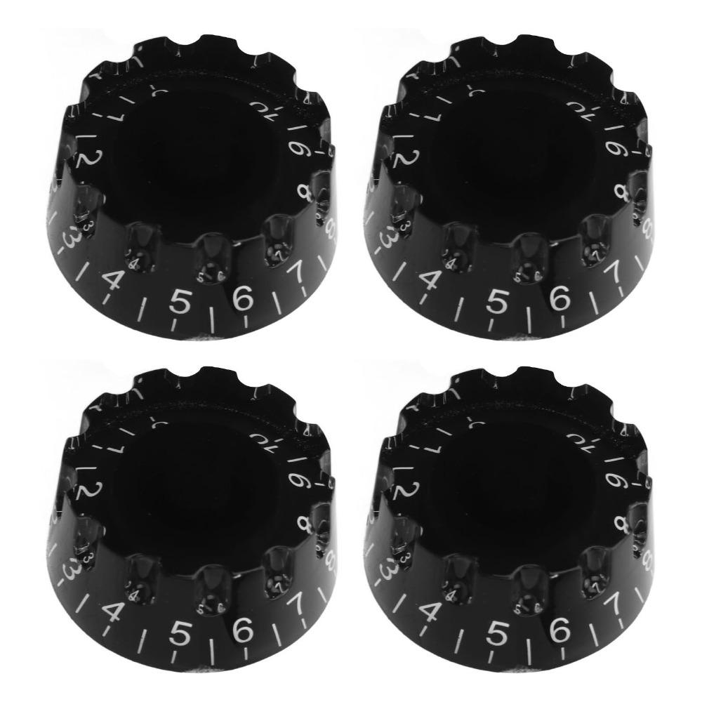 4PCS Acrylic Material Guitar Control Knobs Knurled Design Bass Control Knobs Electric Guitar