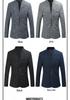 Men's Slim Fit Stand Collar Multi-Button Casual Suit Jacket
