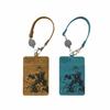 SNOOPY Pass Case with Reel Stylish Faux Cute Embossed Joe Cool IC Card Case Strap, Leather, Design, Blue,