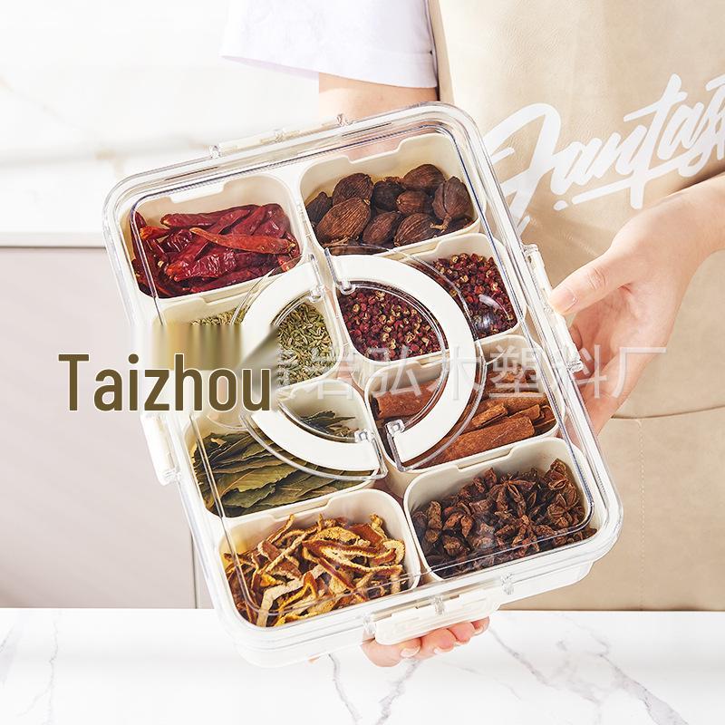 Divided Airtight Spice & Ingredient Storage Container with Lids