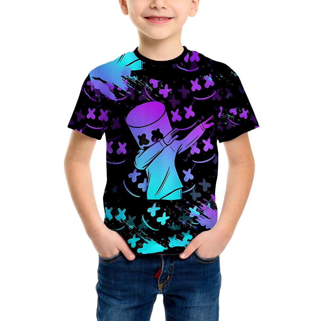 3D Printed T-Shirt - Short Sleeve Crew Neck Casual Streetwear Bike Design for Young People