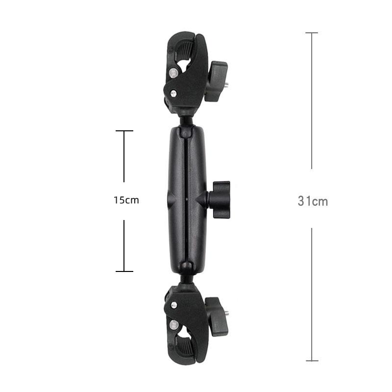 Motorcycle Bike Panoramic Monopod Handlebar Double Clip Bracket for Insta360 One X2 GoPro 11 10 9 Selfie Stick Camera Accessory