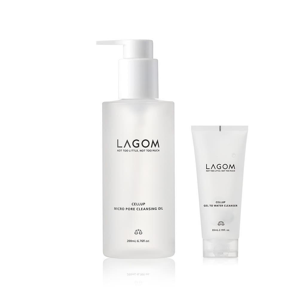 LAGOM Cellup Micro Pore Cleansing Oil 200ml + Gel to Water Cleanser 65ml Deep Purifying Hydrating Set