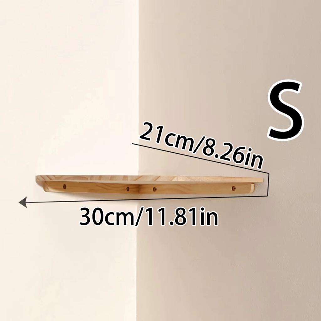 Scalloped Corner Shelves Floating Wall Shelf Storage Rack Wooden Wall Decor Bedroom Living Room Kitchen  Home Decorations Ledge