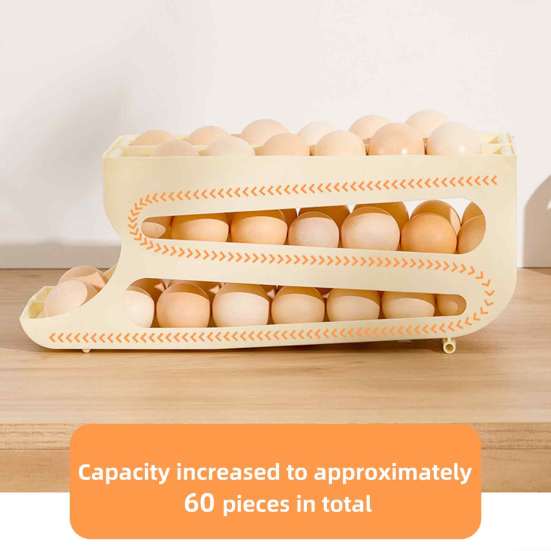 Multi-layer Slide Egg Storage Box Ladder Style Egg Box Large Capacity Automatic Rolling Refrigerator Egg Tray Organizer