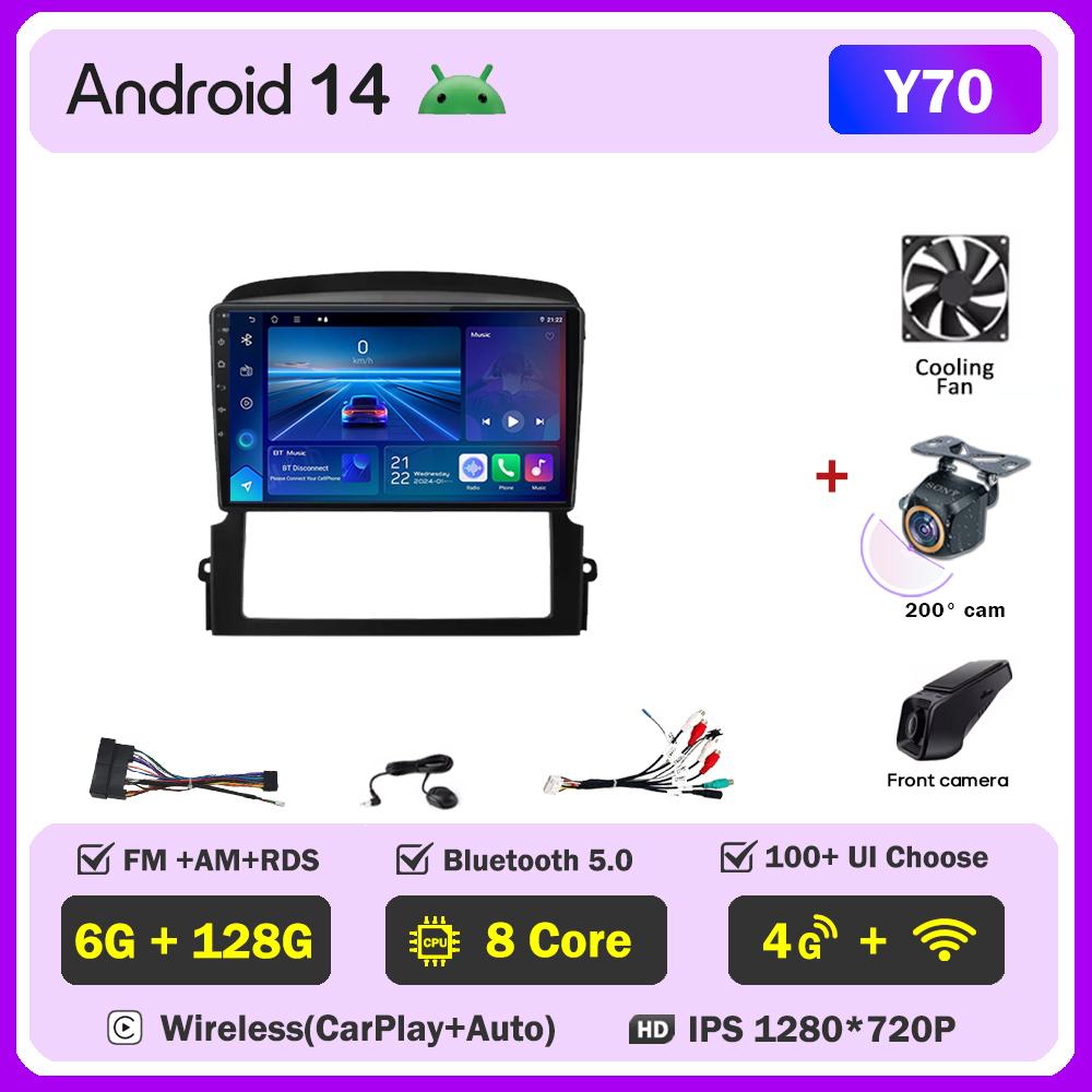 Android 14 For Kia Sorento BL 2002 2003 2004 2011 Car Multimedia Video Player Touch Screen Smart Car Systems GPS Navigation Wifi