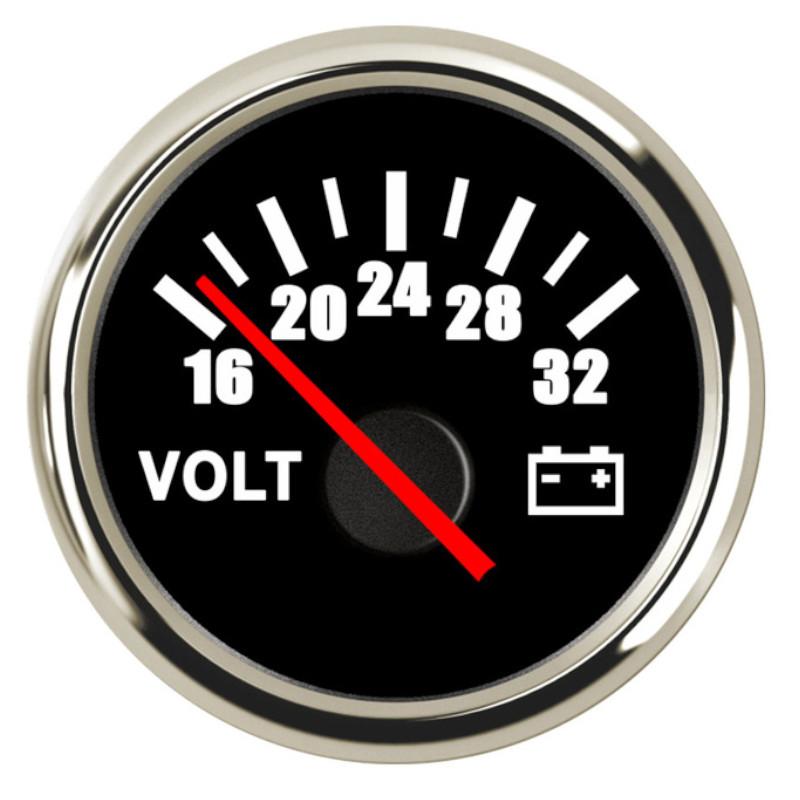 Voltmetru de 52 mm, 8-16 volți, afișaj LCD, voltmetru, potrivit pentru mașină mobilă, motocicletă, cu lumină de fundal roșie, 12 V