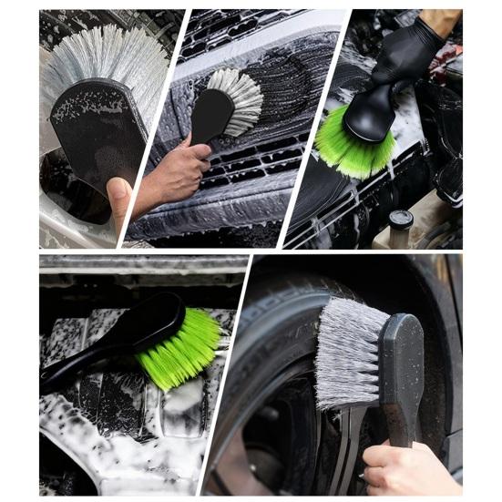 Car Tire Cleaning Brush Hard Nylon Bristle Wheel Scrubber for Floor Mat & Tire Heavy Duty Auto Detailing Tool