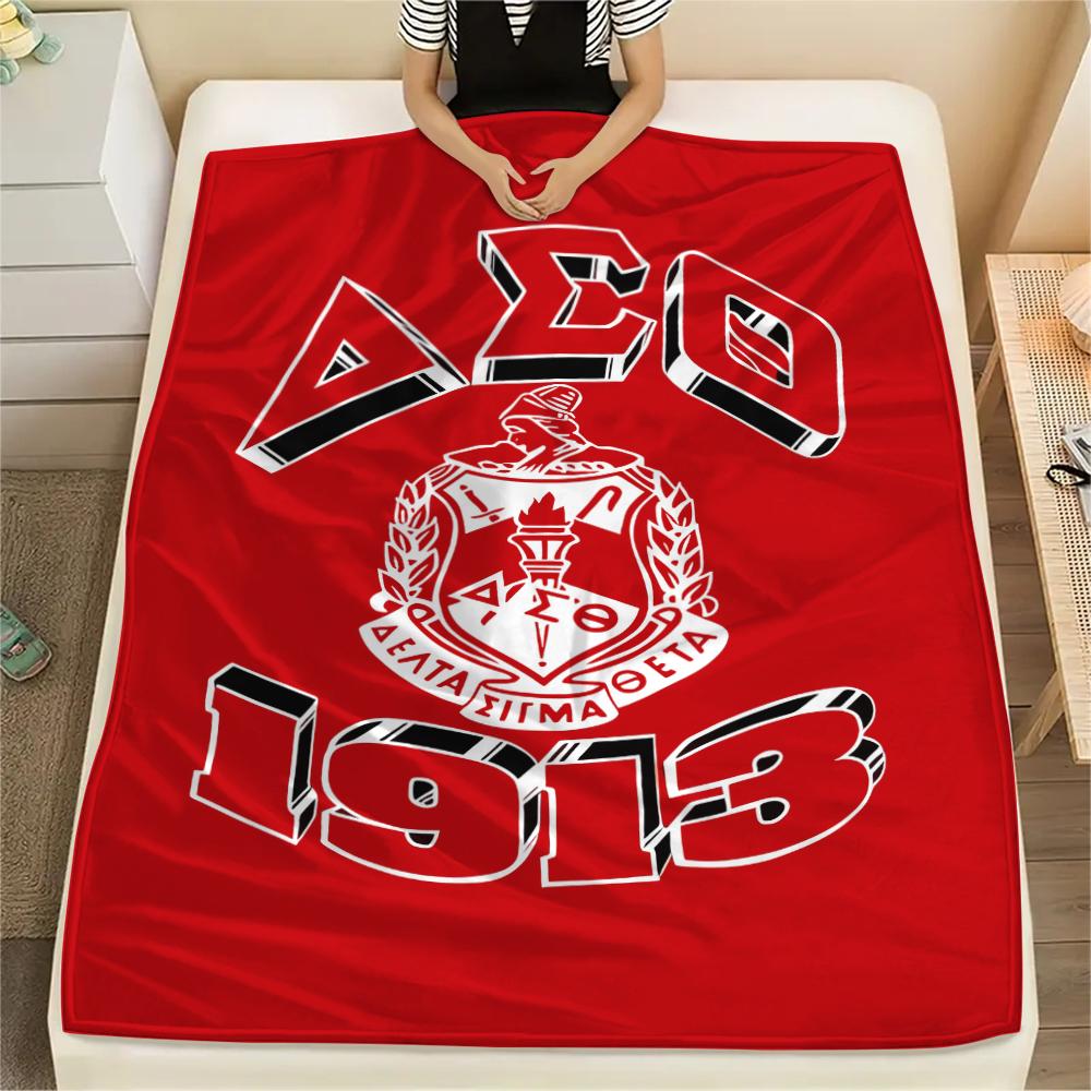 1PC Delta Sigma Theta Print Flannel Blanket, High quality All Seasons, Home Decor, Warmth and Comfort, Perfect for Christmas Gifts