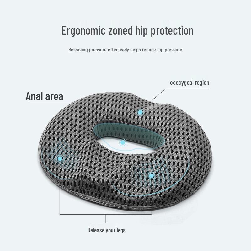 Thick Memory Foam Hemorrhoid Cushion | Breathable Coccyx Relief Pad | Office Chair Massage Support