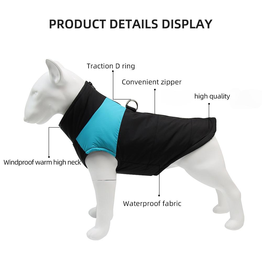 Winter Big Dog Clothes Waterproof Vest Jacket For Small Dogs Cats Outdoor Warm Puppy Coat With D Ring Labrodor Pug Pet Costume