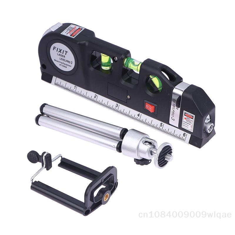 4-in-1 Laser Level Complete Set with Tripod - Infrared Laser Level, Tape Measure, Spirit Level & Ruler, Pro Measuring Kit