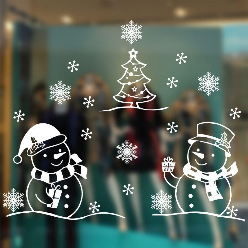 Window Christmas Stickers Xmas Santa Removable Art Decal Wall Home Decor Shop