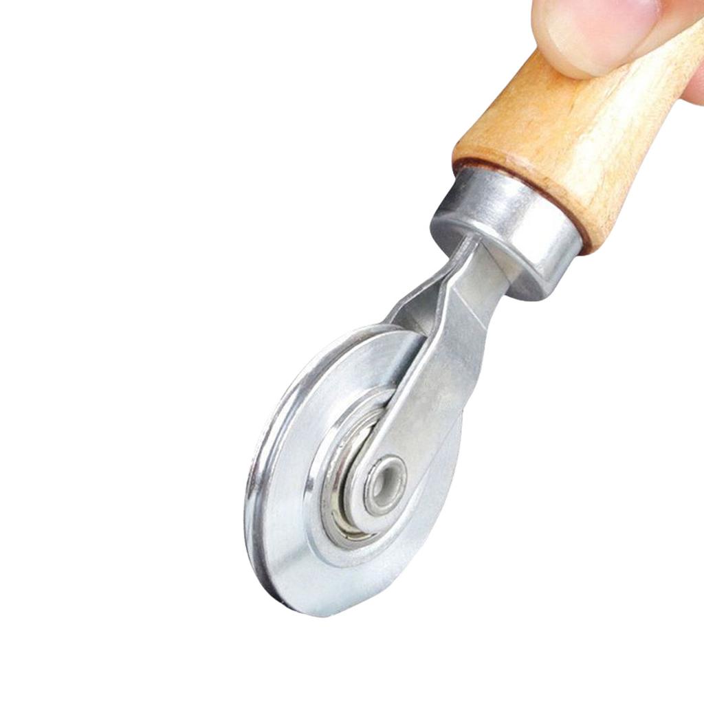 Wooden Handle Steel Wheel Rolling Tool For Double Window Installation Durable Screen Door Hand Spline Roller