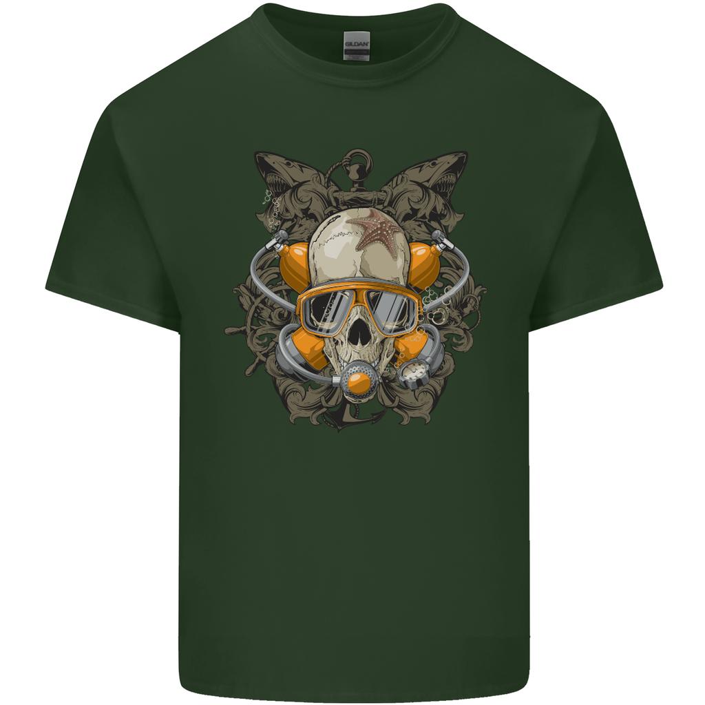 Scuba Diving Skull Diver Dive Unisexs Light Cotton TShirt