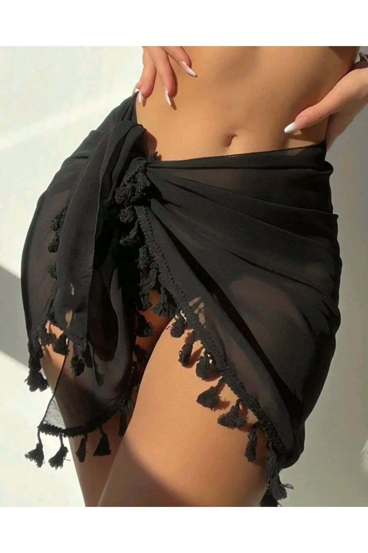 

Women s Fashion New Pareo Tassel Detailed Pareo One size
