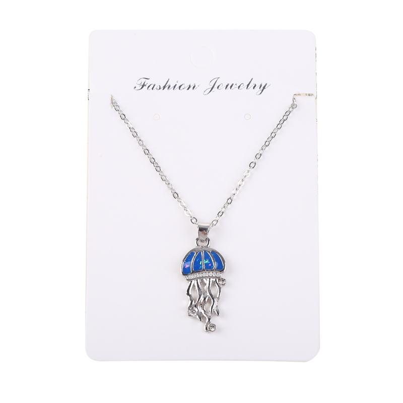 Abalone Ocean Anchor Dolphin Starfish Seahorse Shark Sea for Turtle Jellyfish Pendant Chain Necklace for Women Girls