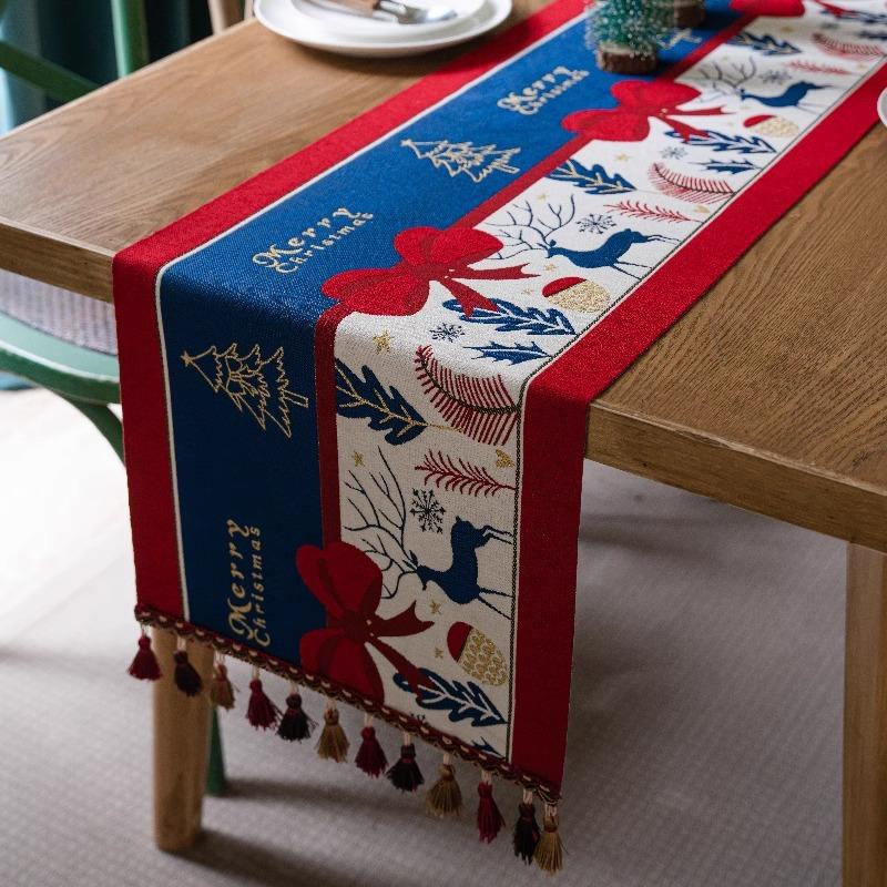 Luxury New Year Table Runner For Festive Decor Elegant Dining Table TV Cabinet Cover