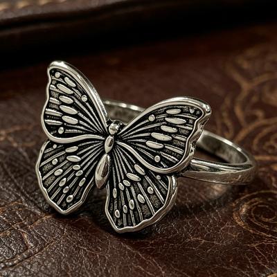 Domestic Sales of New Women's Butterfly-shaped Rings, Copper Opening Adjustable Jewelry