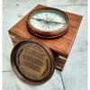 India Antique Brown Finish Brass Poem Compass Stanley London With Wood Box Nautical Compass  (Brown)