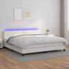 VidaXL Bed Slat Base with Mattress and LEDs, Upholstered Bed with Headboard, Double Bed, Adult Bedroom Bed, 3134184