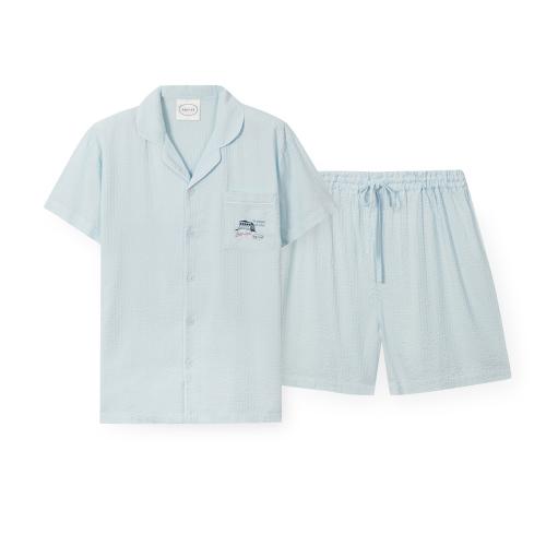 

[ORCITE] Unisex F074 Aqua Short-Sleeve Top & Bottom Set [Shipped from Korea] 100% Authentic L