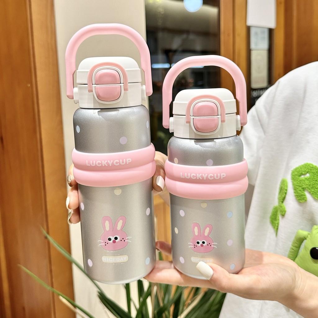 Kids Cartoon Stainless Steel Insulated Cup With Handle For Children And Students