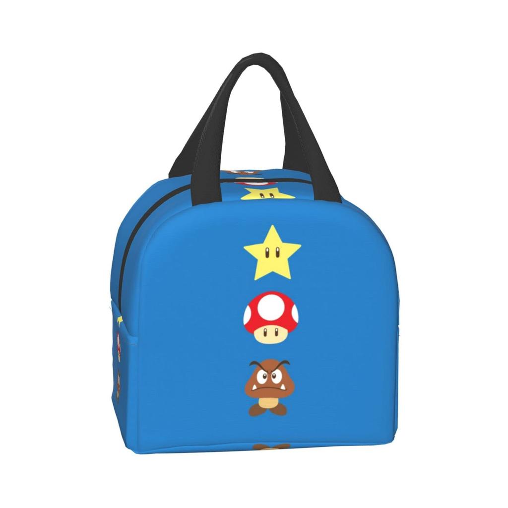 Super Mario Lunch Bag, Insulated, Zippered, Compact, Portable, Insulated Lunch Bag, Soft Cooler Bag, ToteEco Bag, Unisex, for Commuting, School, and