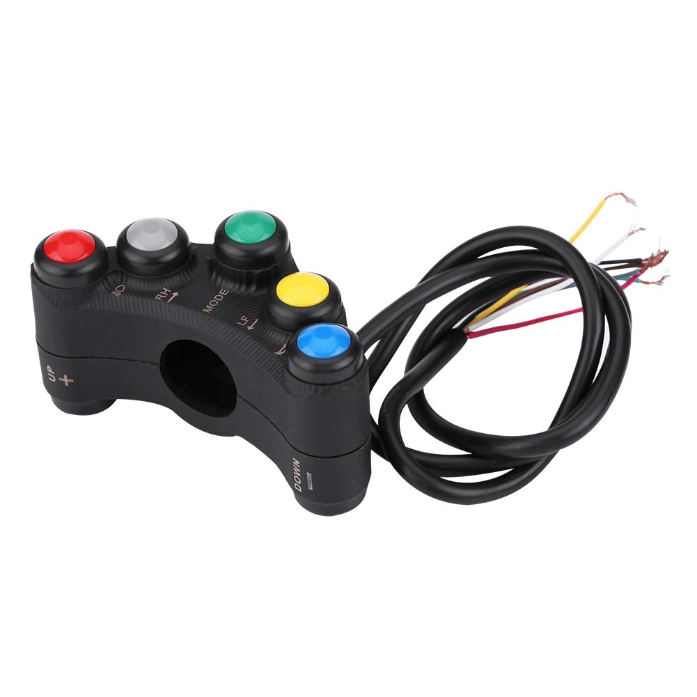 22mm Motorcycle Handlebar 7 in 1 Switch Headlight Turn Fog Light Horn On/Off