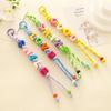 Colorful Acrylic Beads Keychain Lucky Letter Car Keyring Creative Mobile Phone Lanyard  Friend Gift