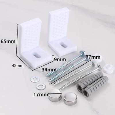 2 Stück L-förmige Toiletten-Fußmontageschrauben Weißes Bidet-Set WC-Befestigung Bodenmontage-Kit Reparatur-Befestigungen Montage-Schrauben Badezimmerzubehör