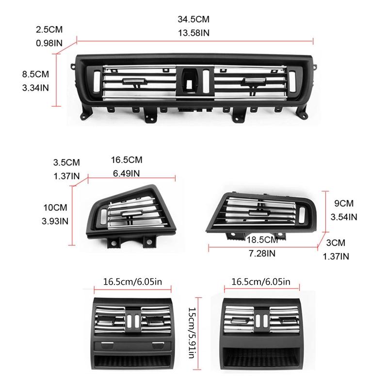 Black Air Conditioning Outlet Panel Grille Air Vent Panel Replacement Suitable for 5 Series F10 F11 F18 Parts