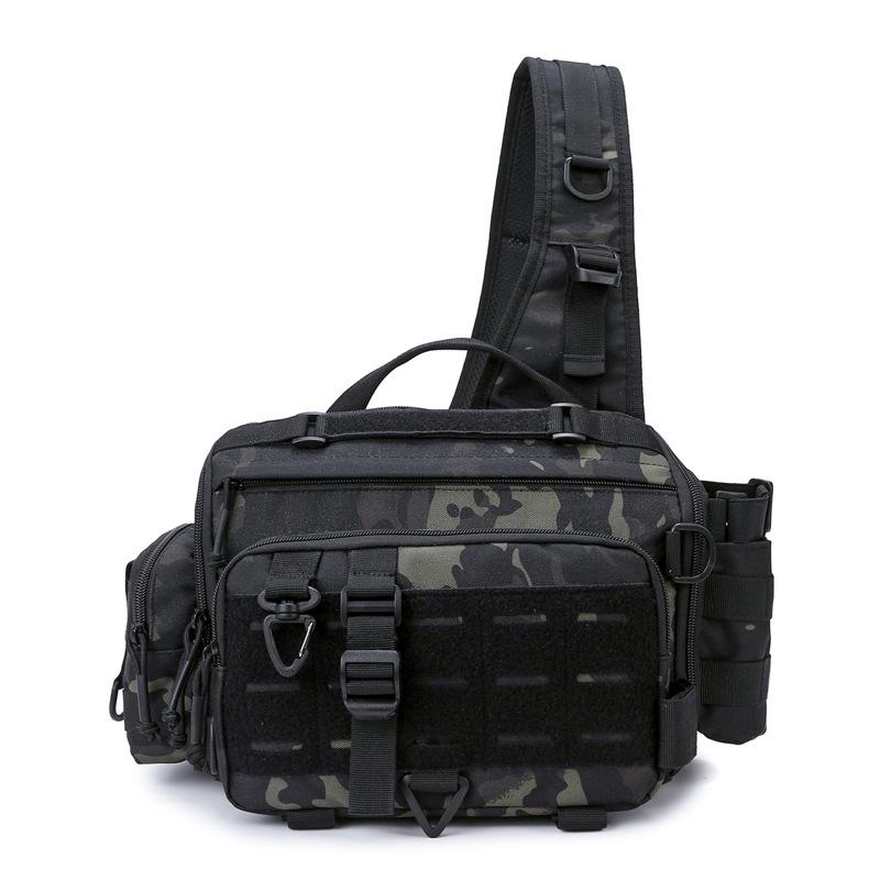 Camping Backpack Fishing Rod Lure Bag Outdoor Camouflage Crossbody Waist Pack Men Crossbody Shoulder Gear Storage Climbing Bag
