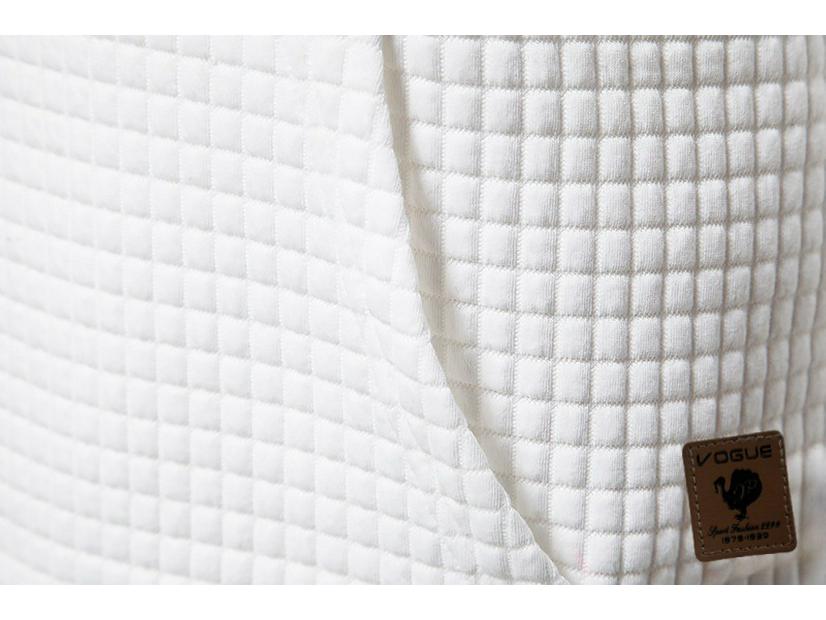 2024 European Men's Casual Plaid Quilted Jacquard Cotton Hooded Pullover Sweatshirt