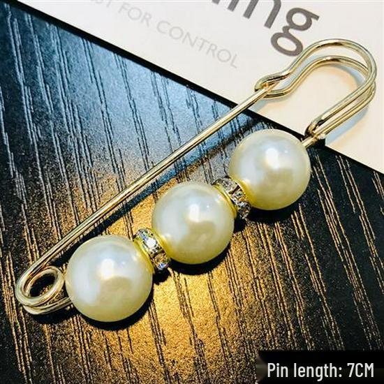 Pearl Button Brooch for Waistband Adjustment - Women's Pin to Secure and Shape Skirts or Pants