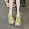 2508 Thick-soled One-pedal Lazy Shoes for Women's Summer New Hollowed-out Small Man with Inner Height Increase and Outer Bag Head.