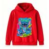 Kids Boys Girls Hoodie Cute Cartoon Stitch Printed Long Sleeve Pullover Sweatshirt Casual Tops for Toddlers