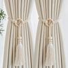Nordic Wooden Yarn Tassel Curtain Tieback Rope