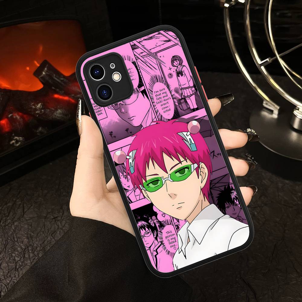 Cute Kitty Boy Saiki Kusuo Matte Protective Case For IPhone 16 15 14 13 12 11 Pro Max X XS MAX Protection Case