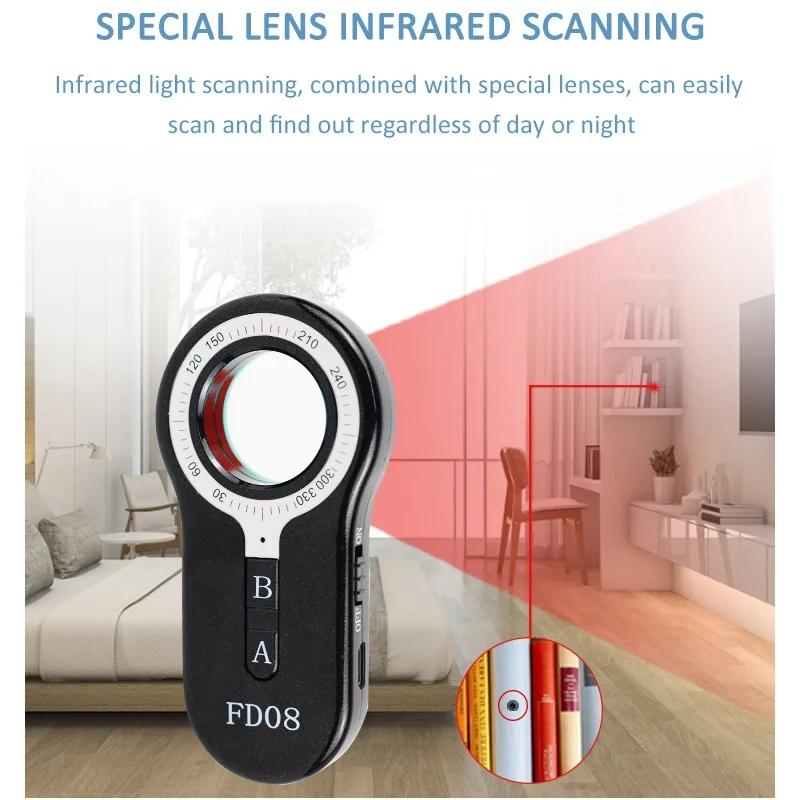 FD08 GPS Camera Scanner Wireless Signal Infrared Detector Anti Stealing Eavesdropping Monitor Spying Detection Vibration Alarm