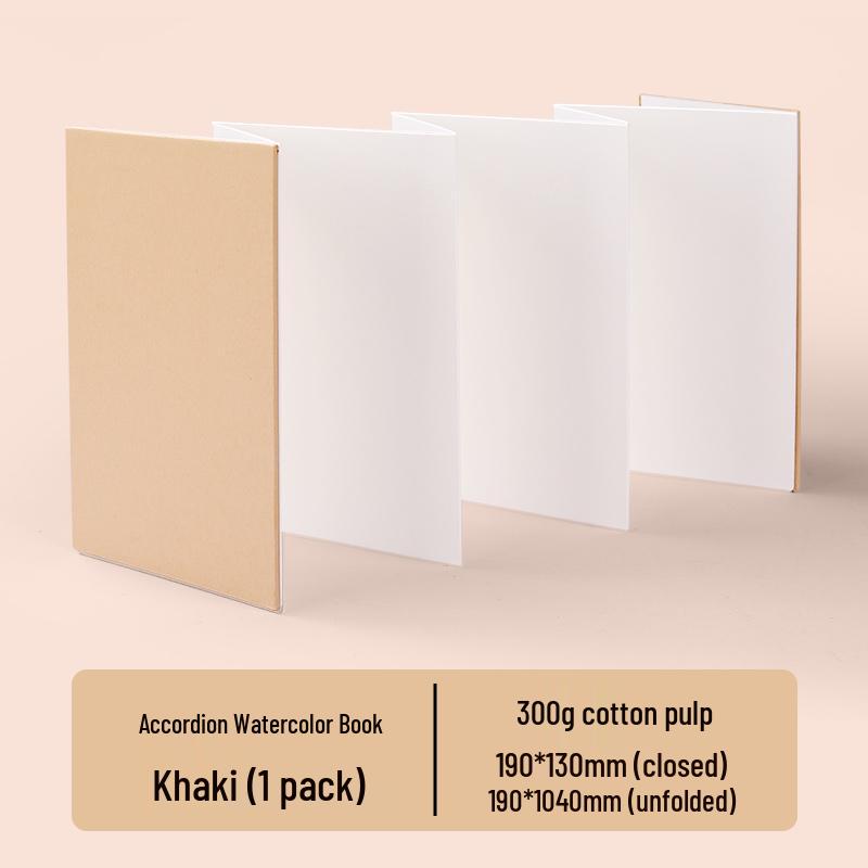 Accordion Watercolor Fabric Journal with Fine Grain Cotton Pulp Paper (30 Blank Postcards)