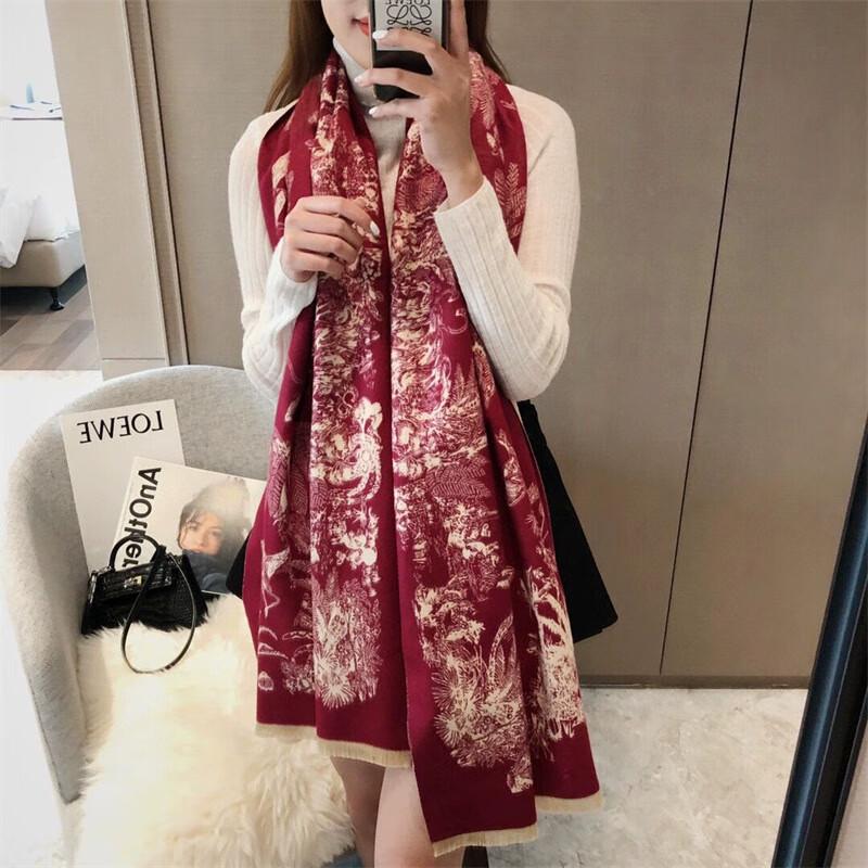 

Miling Women s Cashmere Feel Double-Sided Letter Pattern Scarf Shawl