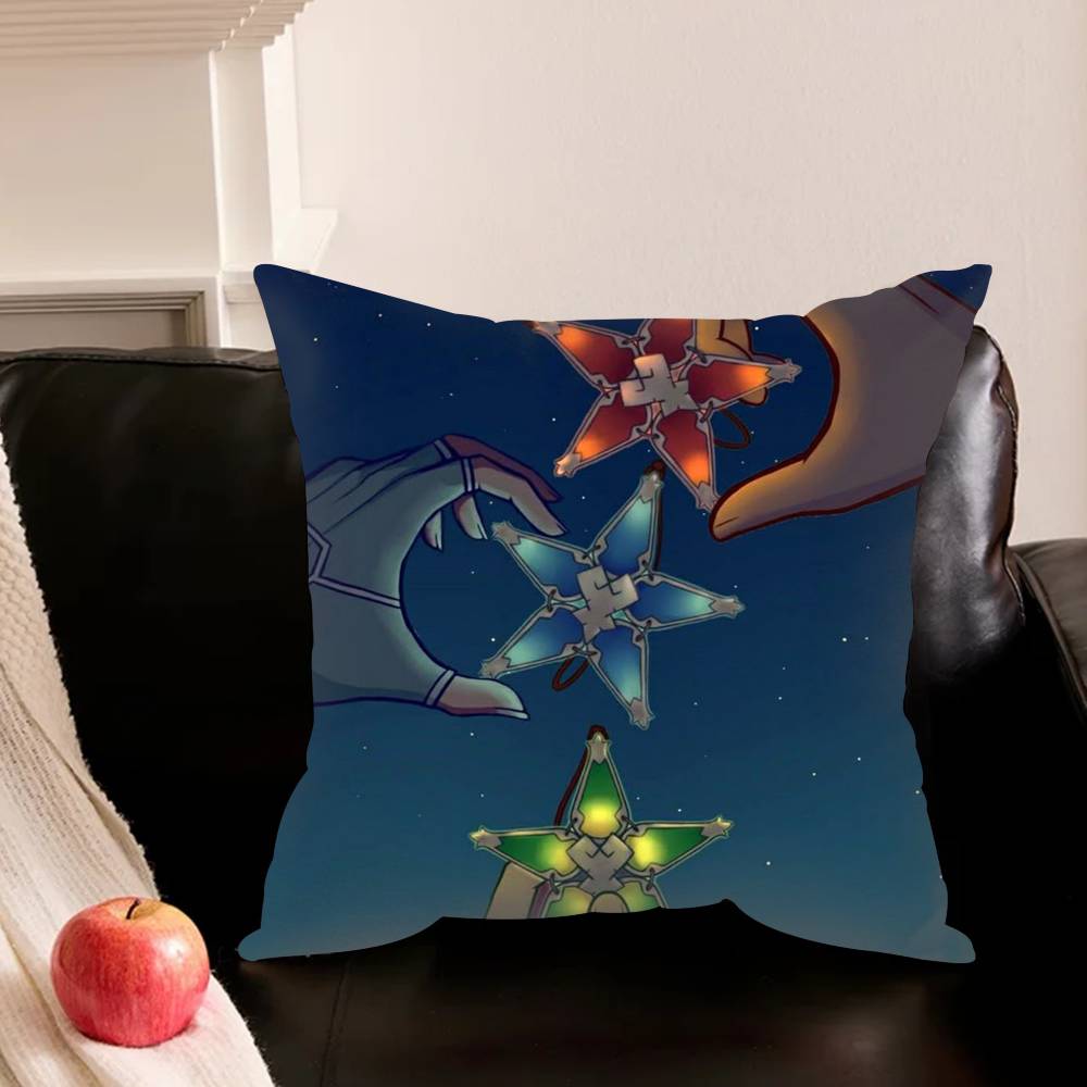 K-Kingdoms Hearts-S G-Game Pillowcase For Sofa Room Office Decor Printing Protector Cushion Cover Valentine Gift Custom